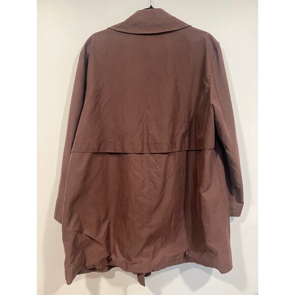 Vintage Anne Klein Women’s Minimalist Oversized Trench Peacoat S Brown - Picture 5 of 8